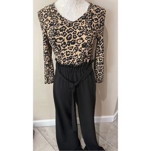 Ultra Flirt Womens Leopard Print Jumpsuit Size Xx-small New
